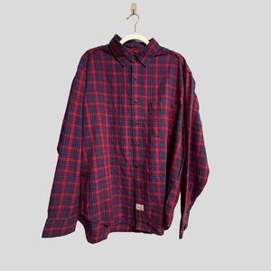 LEVI STRAUSS SIGNATURE | RED FLANNEL | LARGE | 100% COTTON | EXCELLENT CONDITION